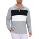 thumbnail image 5 of Camiseta Polo de Manga Larga con Bloque de Color y Cremallera Cuarto para Hombre XL Gris, 5 of 6