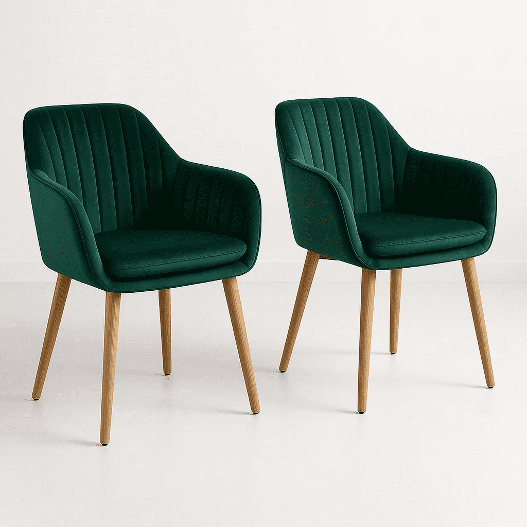 Klik Muebles - Pack De 2 Butacas Sitiales Poltrona Diamante Terciopelo - Verde