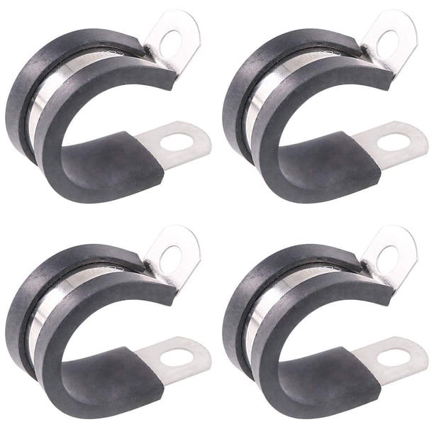 Keadic 20 piezas de abrazaderas de acero inoxidable con recubrimiento de goma de 22 mm
