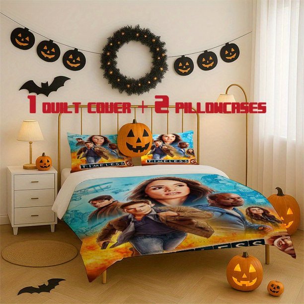 3pcs "Time And Space Guardian" bedding Featuring a Soft Duvet Cover And Two Pillowcases