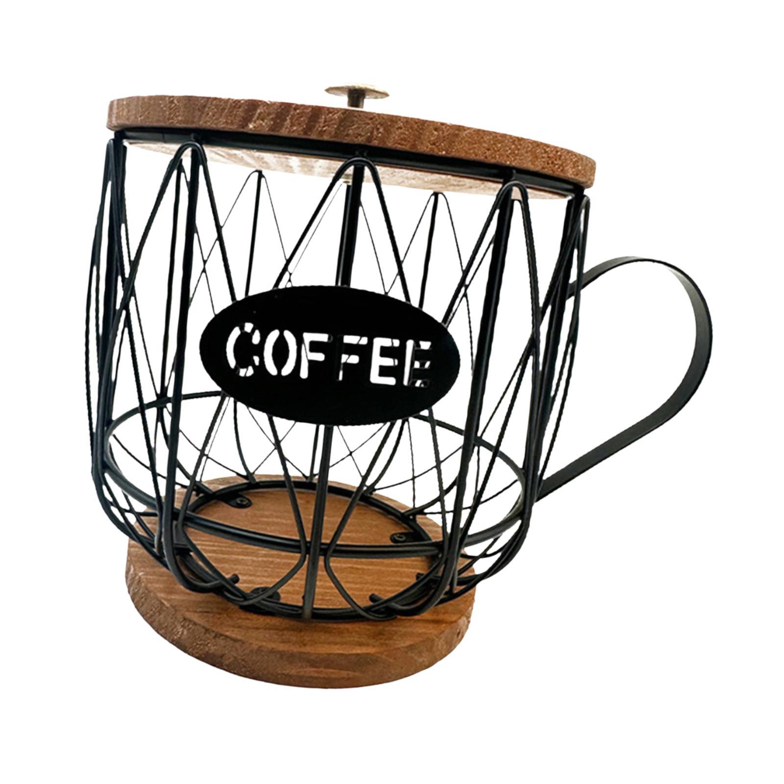 Magideal - Organizador De Cápsulas De Café Organizador De Cápsulas De Café De Metal Cestas De Cápsulas De Café Modernas Independientes Decoración Cestas De Café Oro Y L