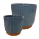 thumbnail image 1 of Set de 2 Maceteros de Cilindro Enlozado Azul 14x12 cm / 20x18 cm, 1 of 4