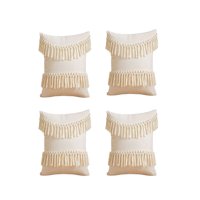 Genérico - Pack De 4 Fundas De Cojin Fleco Lino 45X45 Beige 01