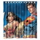 thumbnail image 1 of Cortina de ducha con diseño de Superman y la Mujer Maravilla de la Liga de la Justicia, juego de cortina de baño con ganchos, tamaño 66 x 72 pulgadas, 1 of 3