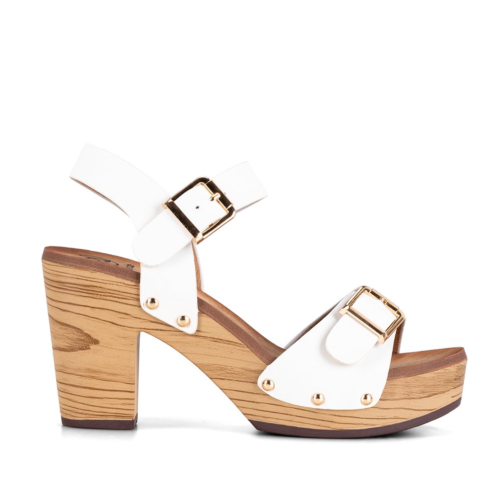 Sandalias Taco Casual Blanca Mujer Weide Js58