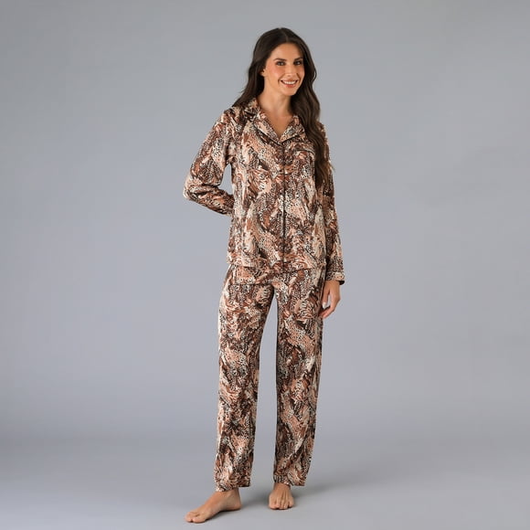 Set Camisero + Pantalon Satin Print Flores Mujer 33958-245