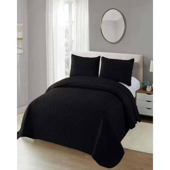 Cubrecama Colchas Quilt De Verano 2 Plazas Negro