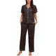 thumbnail image 1 of INSPIRE CHIC Pijama para Mujer Manga Corta Ropa de Dormir Camisones Botón Abajo Estampado Cuello Solapa Cintura Elástica Pantalones Anchos Rectos 2XL Negro, 1 of 6