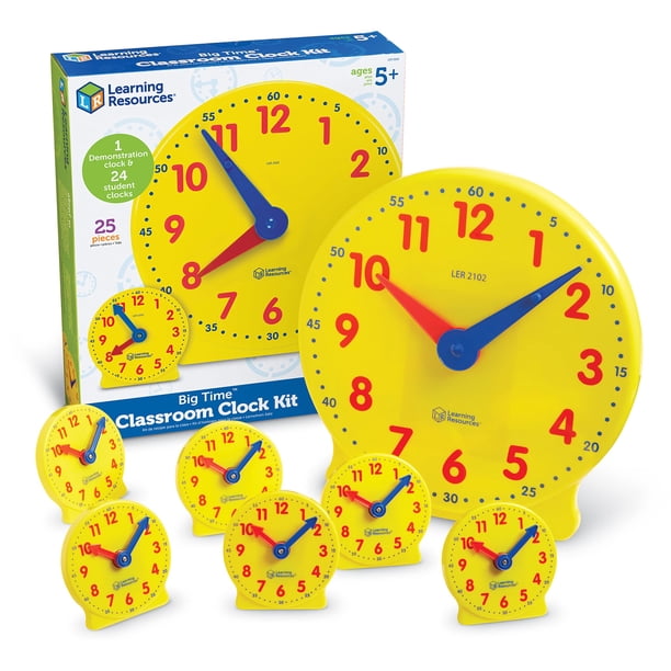 Kit de relojes para el aula, recursos de aprendizaje, 25 piezas para mayores de 5 años