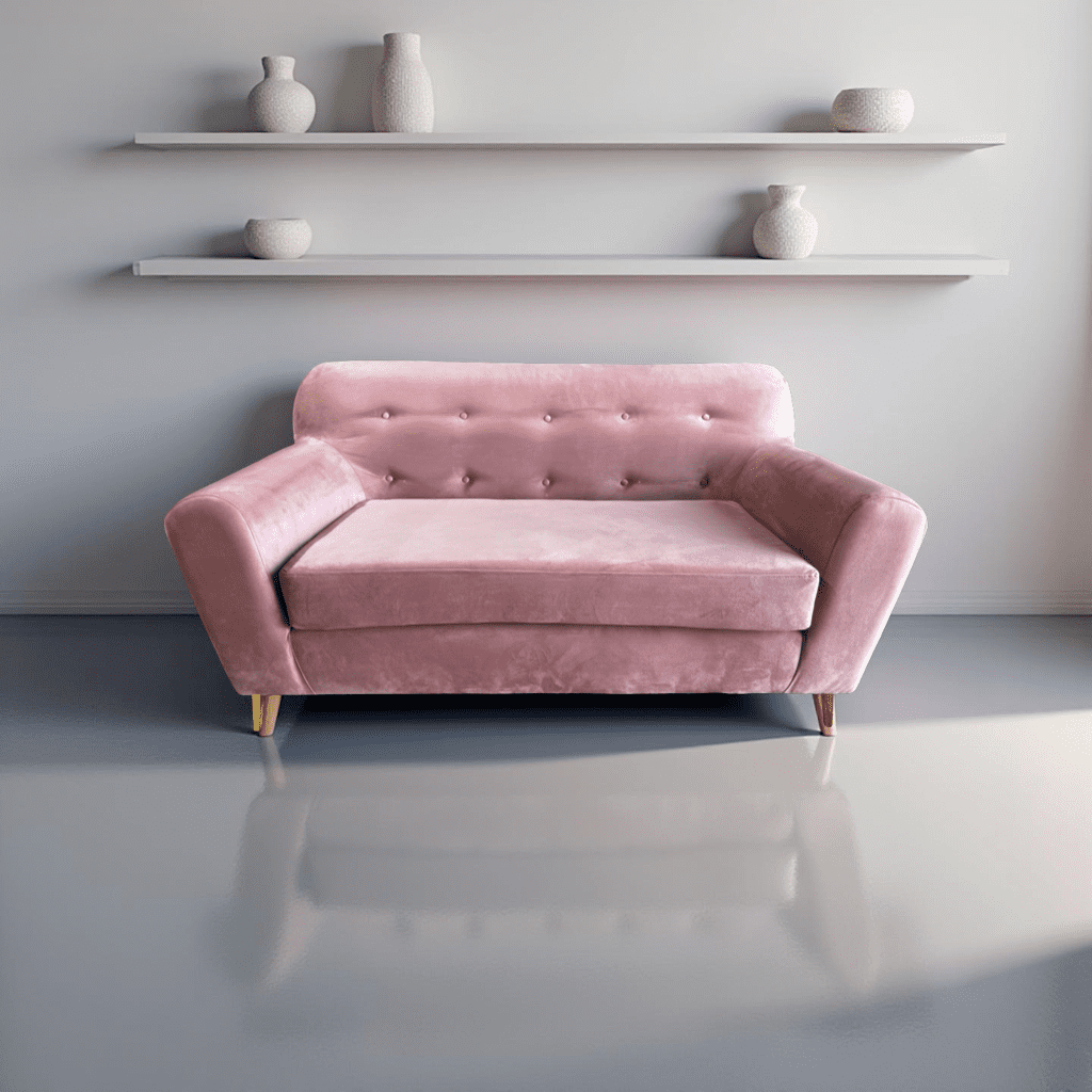 Muebles New - Sofa Dos Cuerpos Palo Rosa Felpa