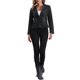 thumbnail image 2 of INSPIRE CHIC Chaqueta de Jean Elástica para Mujer con Cuello de Solapa Un Botón Manga Larga Chaquetas de Trabajo de Mezclilla M Negro, 2 of 6