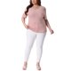 thumbnail image 2 of Agnes Orinda Blusas de Talla Grande para Mujeres Cuello en V Manga Corta Jersey Tejido Casual 2X Rosa, 2 of 6