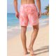 thumbnail image 3 of INSPIRE CHIC Pantalones Cortos de Playa con Estampado de Hojas Tropicales para Hombre, Forrados y con Cordón, L Rosa, 3 of 5