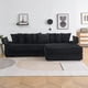 thumbnail image 3 of 111.4 " Black corduroy sofa, armrest with cup holder and storage function, recliner can be changed left and right, suitable for living room bedroom lounge area, 3 of 3