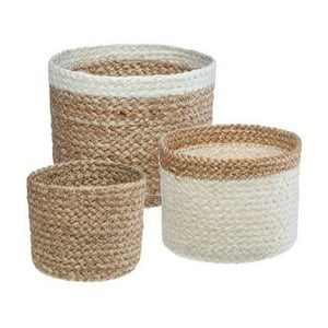 Set 3 Canastos Yute Jackson Atmosphera Blanco