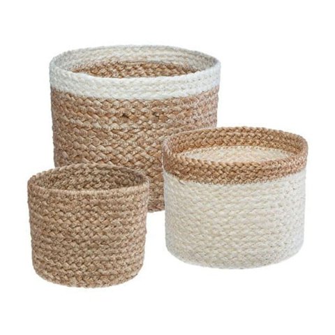 Set 3 Canastos Yute Jackson Atmosphera Blanco