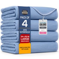 Almohadillas Lavables Utopia Bedding, Impermeables, 34 X 52 Cm (Paquete De 4)