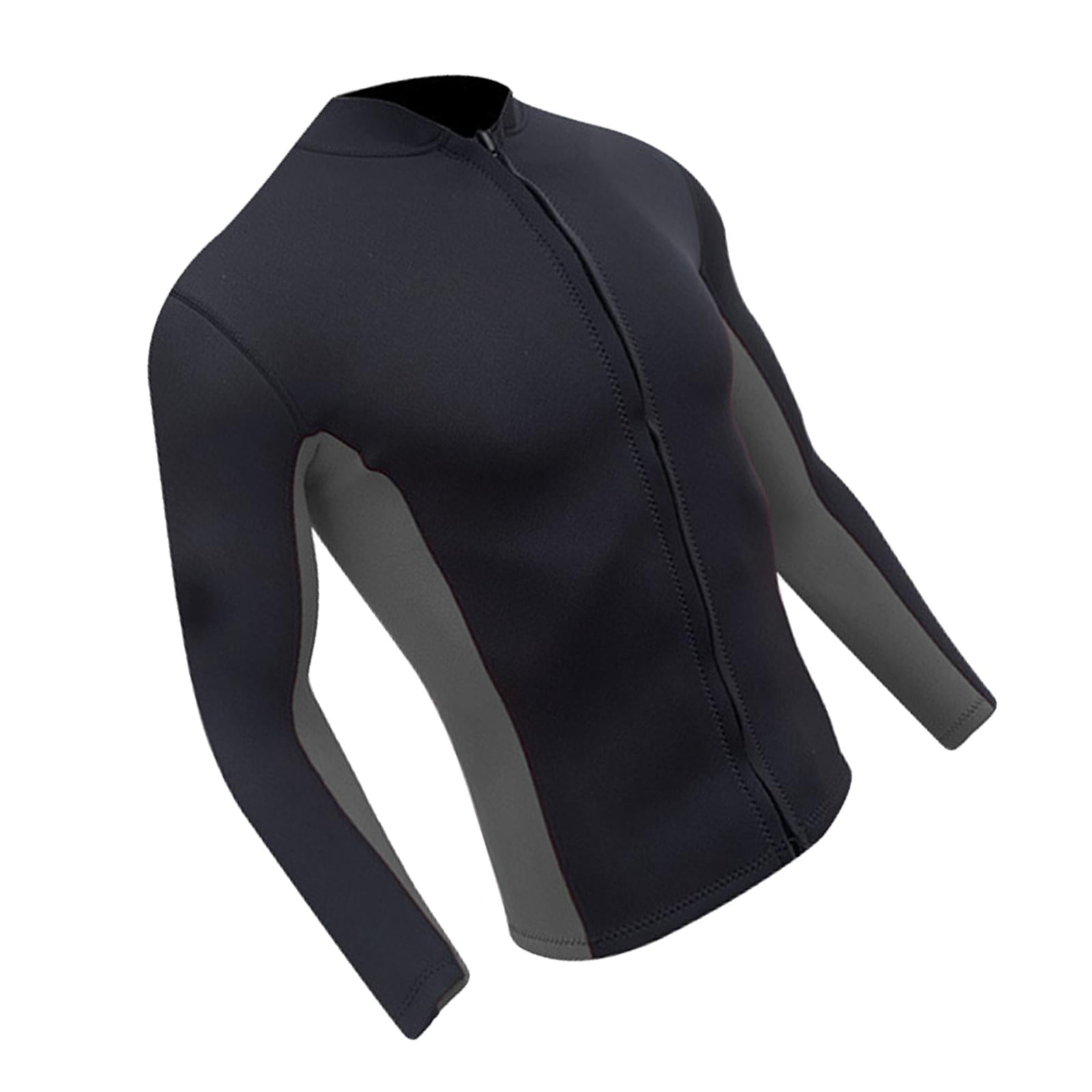 Magideal - Chaqueta De Neopreno Para Hombre/mujer, Tops De Neopreno De 2mm, De Buceo Para Adultos Y Niñas, De Neopreno , Chaqueta De Manga , Gris Negro Gris Negro Xxxl