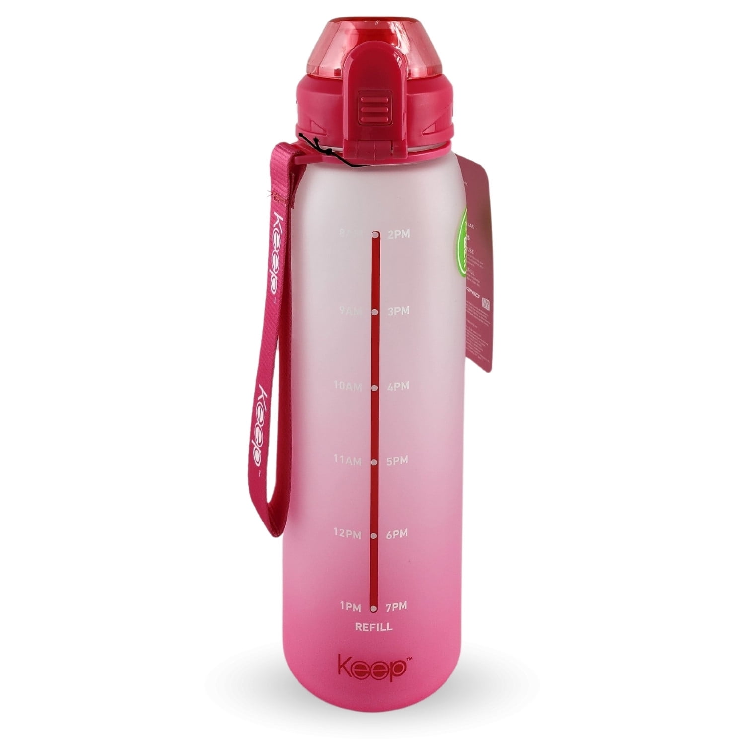 Disparo - Botella Keep Agua 1 Litro Deportes Outdoor Marcador Ml Rosa
