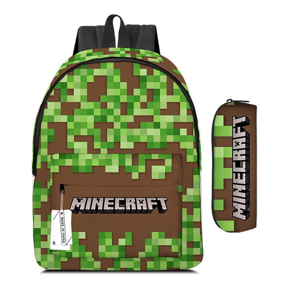 Mochila para estudiantes Minecraft My World, juego de 2 piezas, 40 x 30 x 17 cm