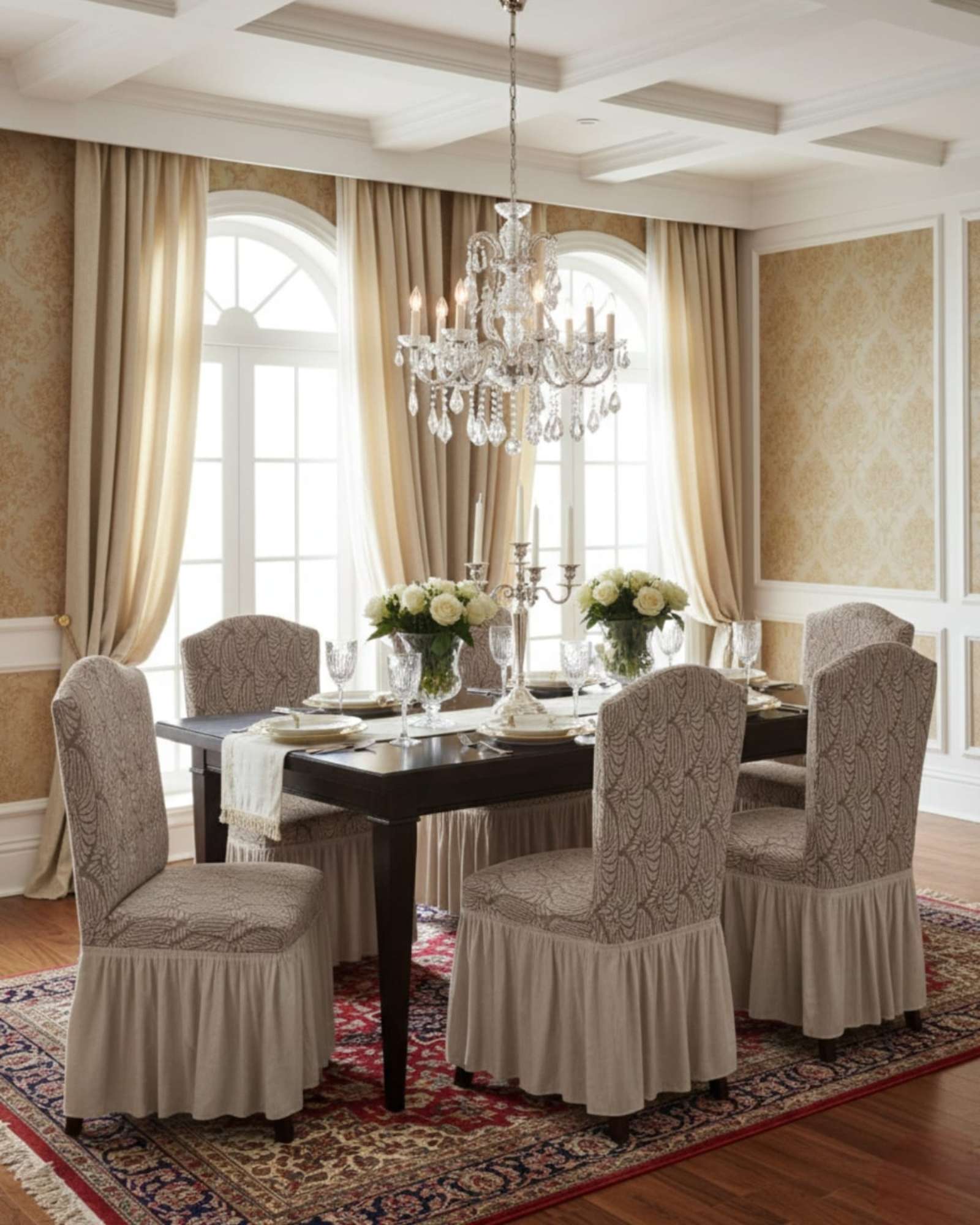 Mylhogar - Juego De 6 Fundas De Silla Tejido 3D