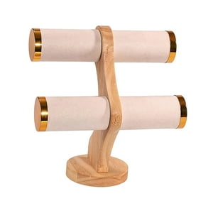 Genérico - Soporte Para Pulseras, Organizador De Almacenamiento De Brazaletes De 2 Niveles Para Aparador, Escaparate, Color Beige
