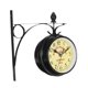 thumbnail image 1 of Reloj De Pared Europeo De Doble Cara Para Patio, Exterior Y Jardín, 1 of 5