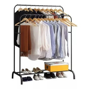 Venimport - Perchero Colgador De Ropa Tendedero Acero Inoxidable Doble Color Negro