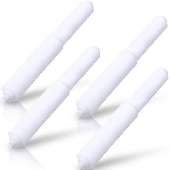 Varilla de repuesto para portarrollos de papel higiénico Rindion, paquete de 4, blanca