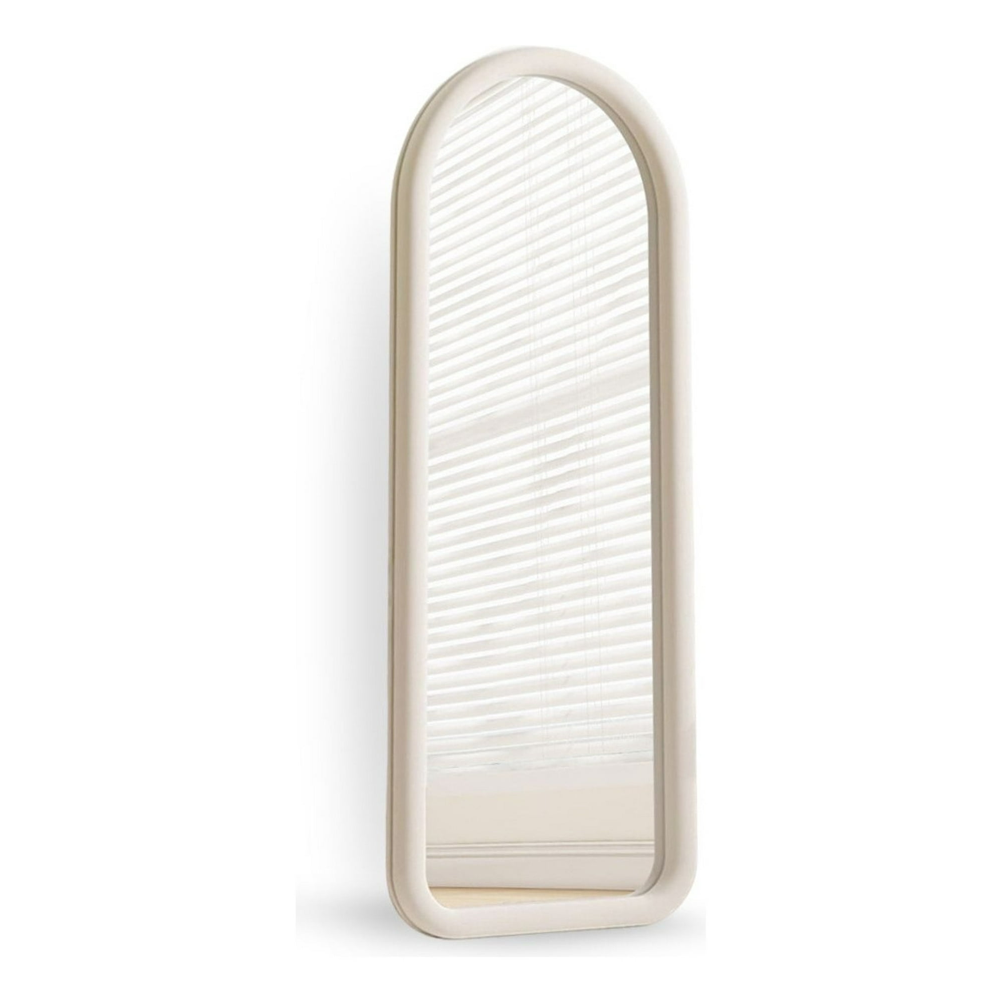 Santu Home & Deco - Espejo Curvo Cuerpo Entero Blanco 180x80cm Borde Tela