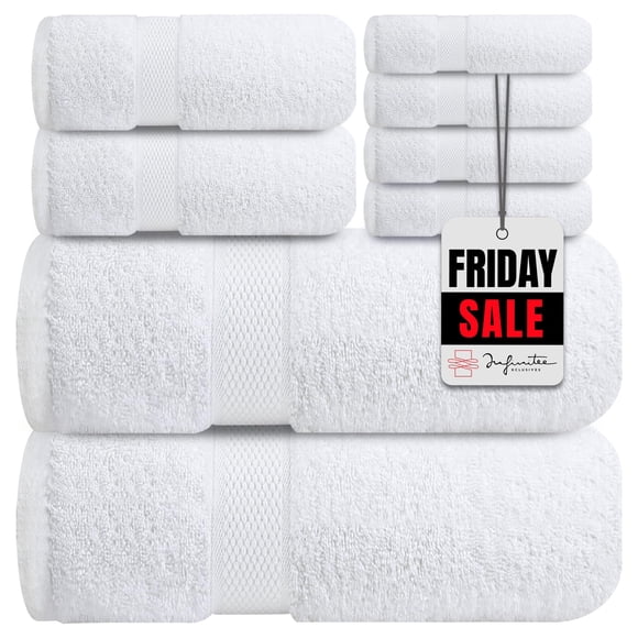 Juego de toallas de baño Infinitee Xclusives de algodón blanco de primera calidad