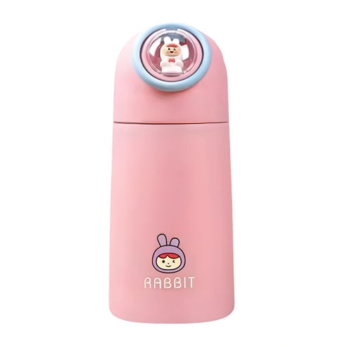 Estilodomus - Botella Infantil Kawaii Con Figura 3d – 380ml . Rabbit