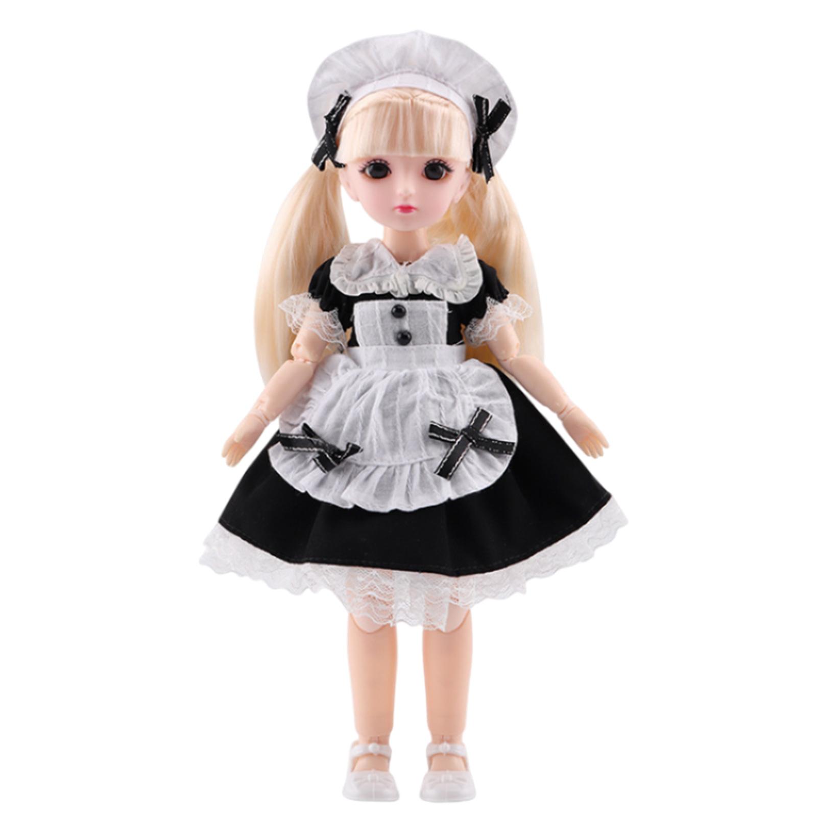 Magideal - Muñecas Bjd De 30 Cm Y 12 Pulgadas, Con 23 Articulaciones Móviles Para Vestir, Delicadas Muñecas Bjd Diy 1/6, Muñecas Con Articulaciones Móviles Para Regalar, Manualidades De Negro