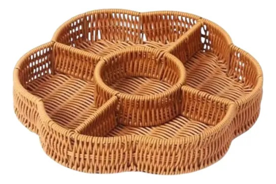 Genérico - Bandeja Decorativa Servir Hogar Divisiones Diseño Flor Jhn