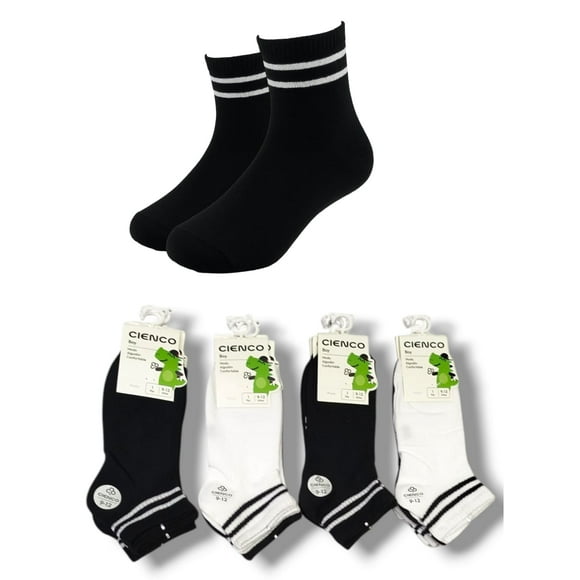 Calcetines De Niño Y Niña Con Líneas Algodón Pack 12