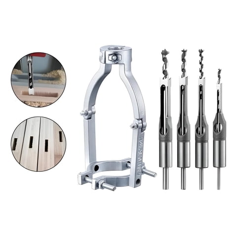 Genérica - Set De Brocas Para Agujeros Cuadrados + Adaptador De Taladro