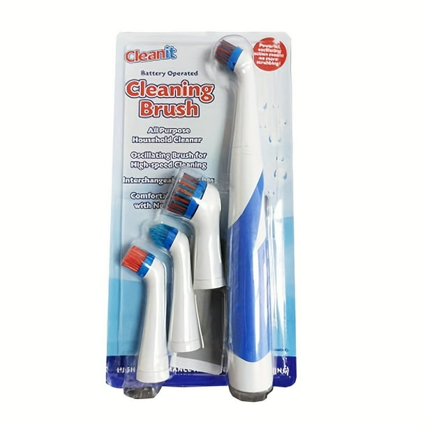 1set, Sonic Scrubber, Cleaning Tool With 4 Brushes, Multifunctional Electric Cleaning Brush, Cleaning Tools, Cleaning Supplies