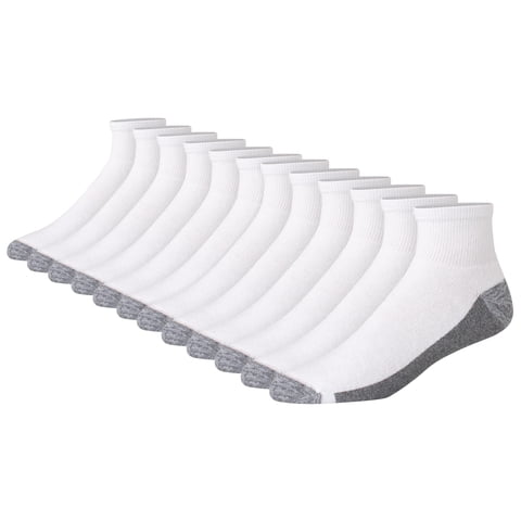 Calcetines De Tobillo Hanes Double Tough Max Cushion Para Hombre, 12 Unidades, Color Blanco