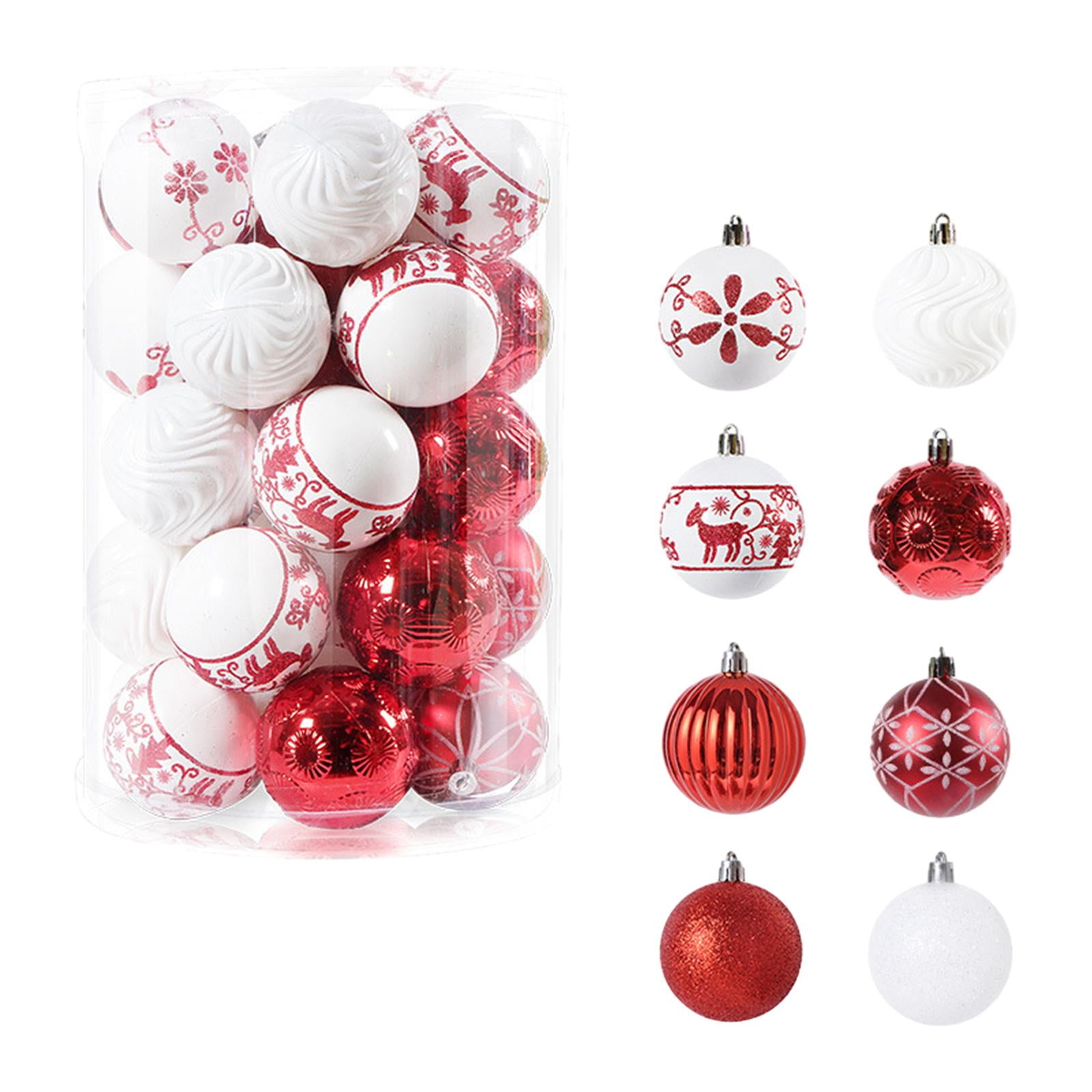 Magideal - 34x Adornos De Bolas De Navidad, Bolas Decorativas De Navidad, Bolas Colgantes Para Árboles De Navidad, Juego De Adornos Para Decoración De Árboles De Oro Rojo