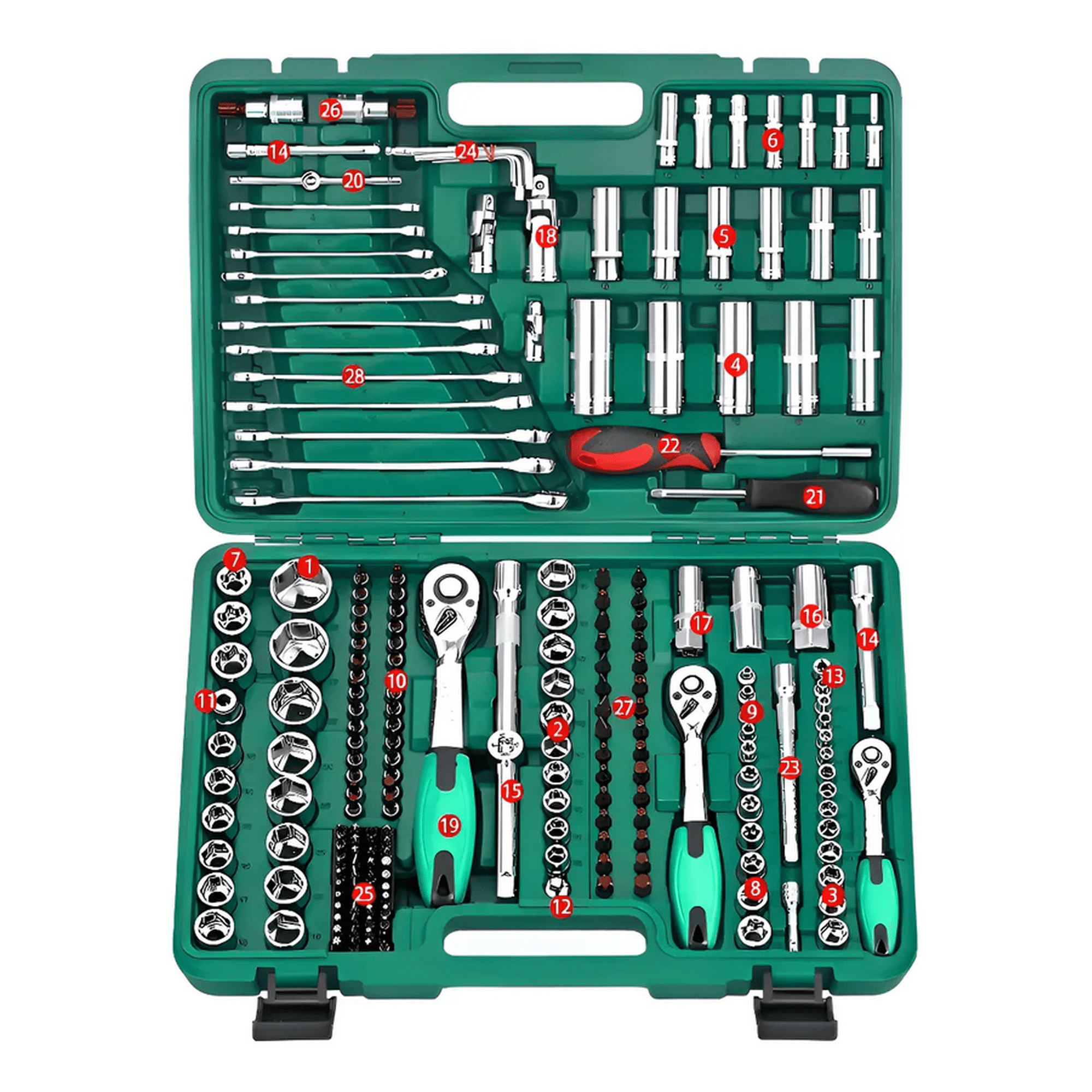 Genérico - Caja De Herramientas Dados Y Llaves 216 Piezas