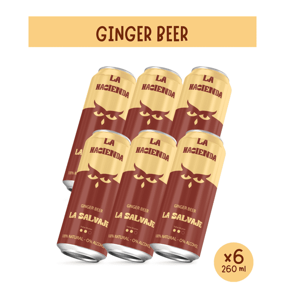 6 pack Ginger Beer Salvaje lata 260 ml
