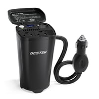 Inversor De Corriente Bestek De 200 W, Adaptador De Enchufe Para Coche De 12 V Cc A 110 V Ca Con [30 W Usb-C]