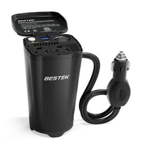 Inversor De Corriente Bestek De 200 W, Adaptador De Enchufe Para Coche De 12 V Cc A 110 V Ca Con [30 W Usb-C]