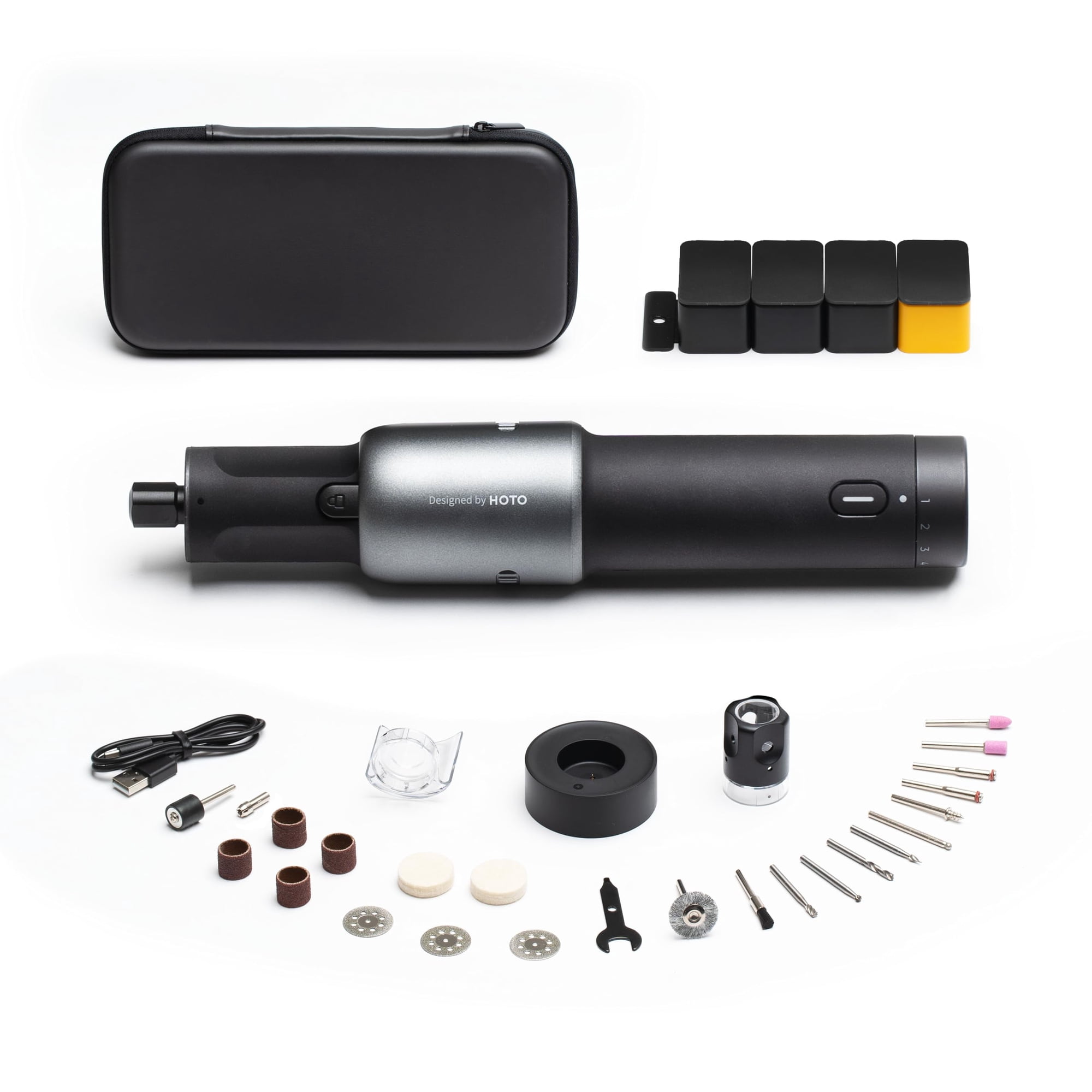 Kit De Herramientas Rotativas Inalámbricas Hoto 35 En 1 Con Carga Tipo C De 2000 Mah