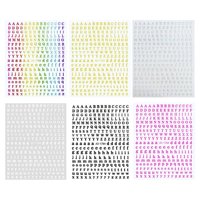 Ioensy - 6 Hojas De Pegatinas De Uñas Con Letras Holográficas En 3D, Palabra Colorida Para Mujeres Y Niñas