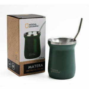 National Geographic - Matera Acero Inoxidable Con Bombilla 230Ml Verde