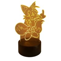 Lelumania - Lampara Ilusion 3D Tails De 7 Colores, Base Touch