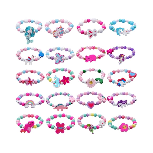 Set de pulseras JOTIKO Princess Birthday, 20 unidades, para niñas de 3 a 8 años