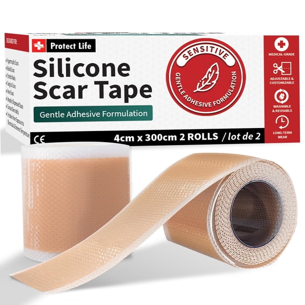 Rollo de cinta adhesiva de silicona para cicatrices, 1,6 cm x 3 m, para eliminar protuberancias queloides, paquete de 2