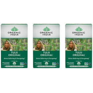Herbal Tea Organic India Tulsi Original, 54 Bolsas De Infusión, Paquete De 3